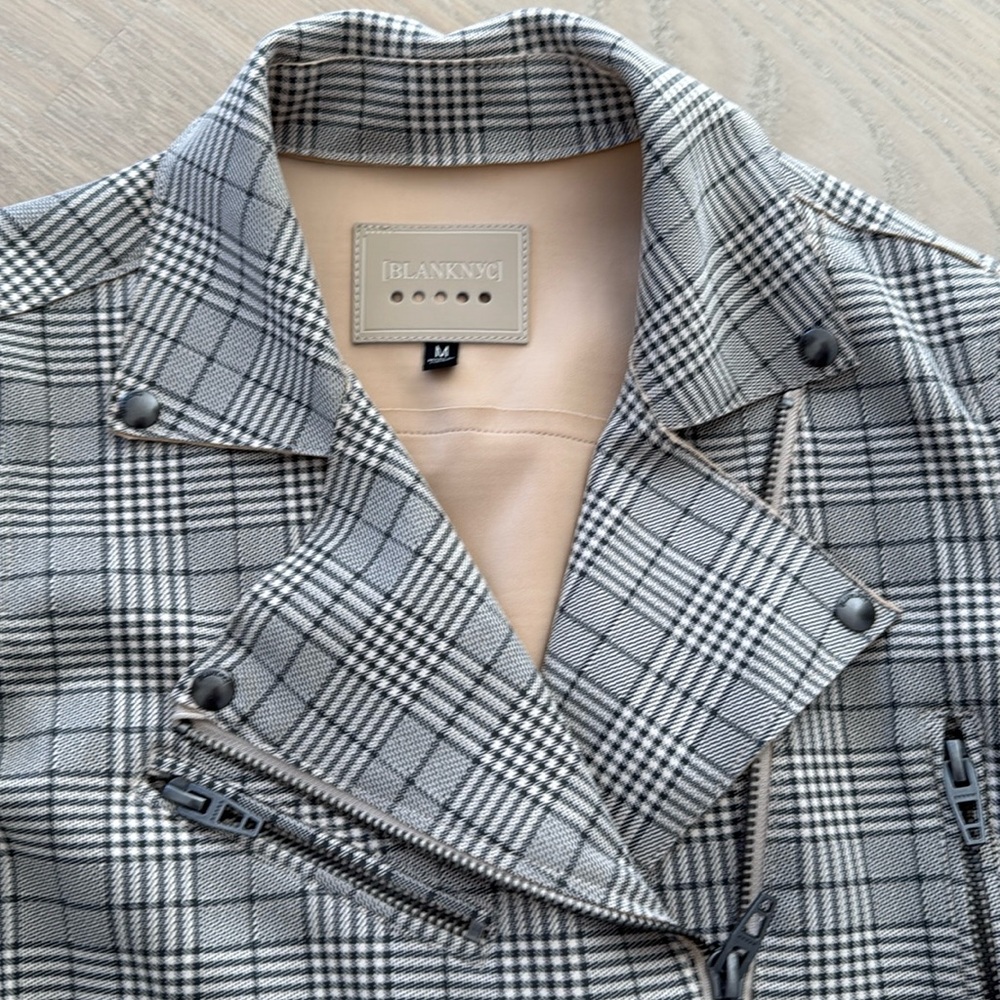 Asymmetrical Plaid Blazer